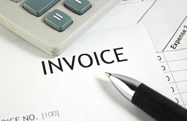 Close up of an invoice on a desk