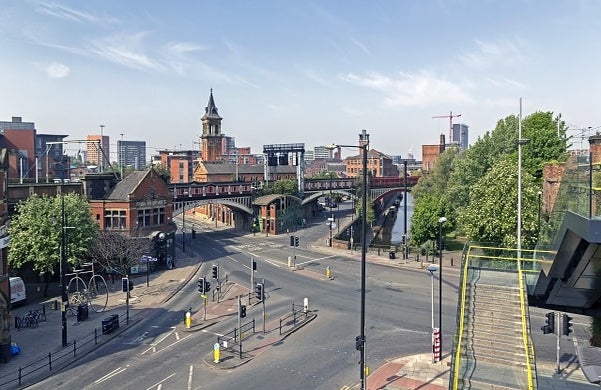 View of Manchester City Center.