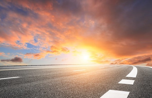 Driving-road-sunset