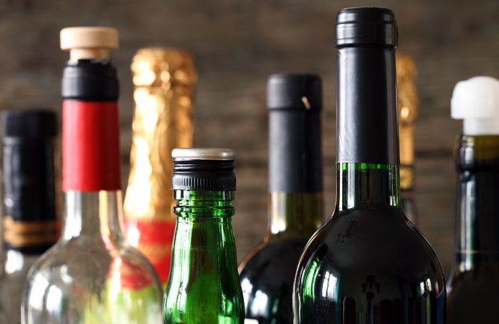 Alcoholic drinks wine beer champagne prosecco