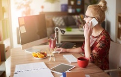 Virtual office entrepreneur working from home