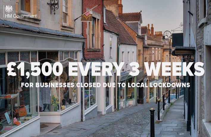 Local lockdown business grants graphic