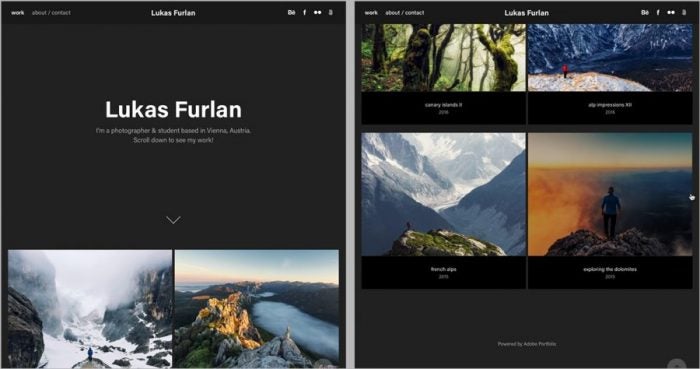 Adobe Portfolio screenshot