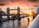 Landscape image of a sunset over London Bridge