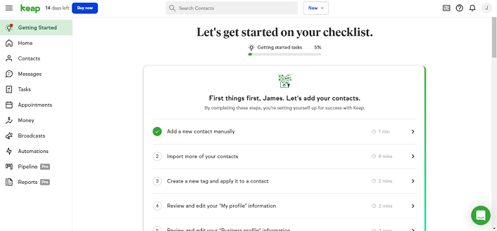 Keap setup
