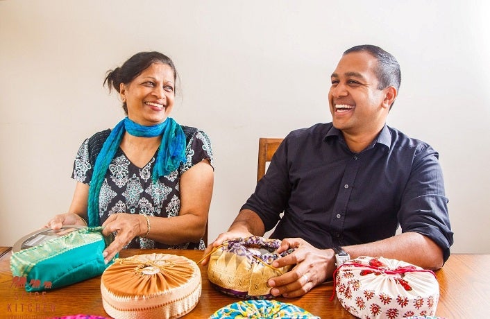 Spice Kitchen Shashi and Sanjay laughing