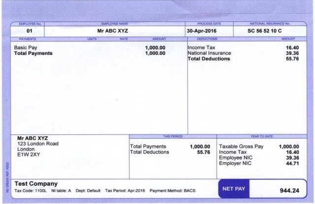 payroll slip