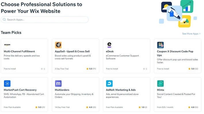Wix app market