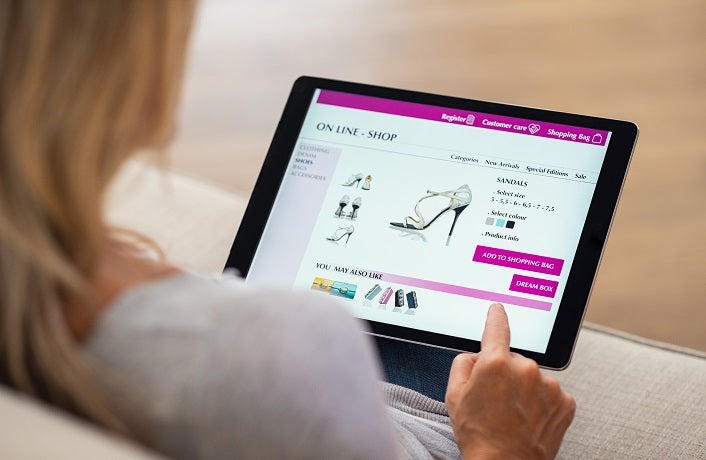 Woman doing online shopping