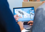 Close up of a website builder on laptop