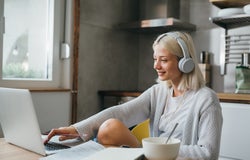 woman remote working from her home