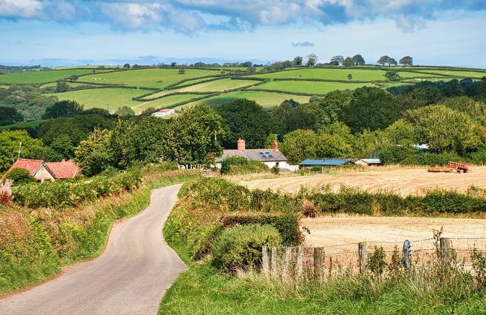 picture of a countryside setting in rural devon