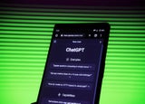 a smartphone displaying a view of the ChatGPT app