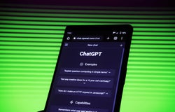 a smartphone displaying a view of the ChatGPT app
