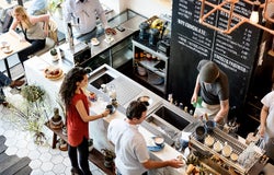 Coffee Shop Bar Counter Cafe Restaurant Relaxation Concept