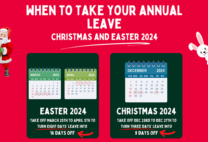 Christmas and Easter hols