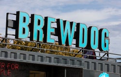 LONDON, UNITED KINGDOM - OCTOBER 13th 2018: A brewdog craft beer sign. BrewDog is a Scottish brewery and pub chain.