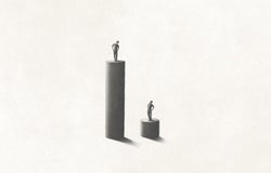 Illustration of business inequality status concept