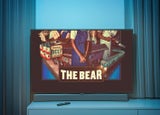 Vilnius, Lithuania - 2023 October 5: Popula HULU TV Series of The Bear on Television screen. TV show