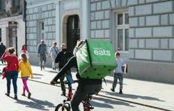 an UberEats cycle delivery driver