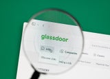 Ostersund, Sweden - June 25, 2023: glassdoor website on a computer screen. Glassdoor is an American website where current and former employees anonymously review companies.