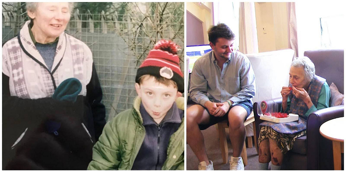 Lewis and his late Grandma Pat, who inspired Jelly Drops