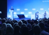 Audience at the conference hall. Business Conference and Presentation