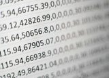 Screen displaying a range of numbers