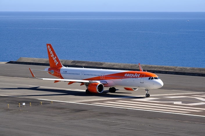 Easyjet Airbus A320 251 at Madeira Airport, Madeira Island, Portugal