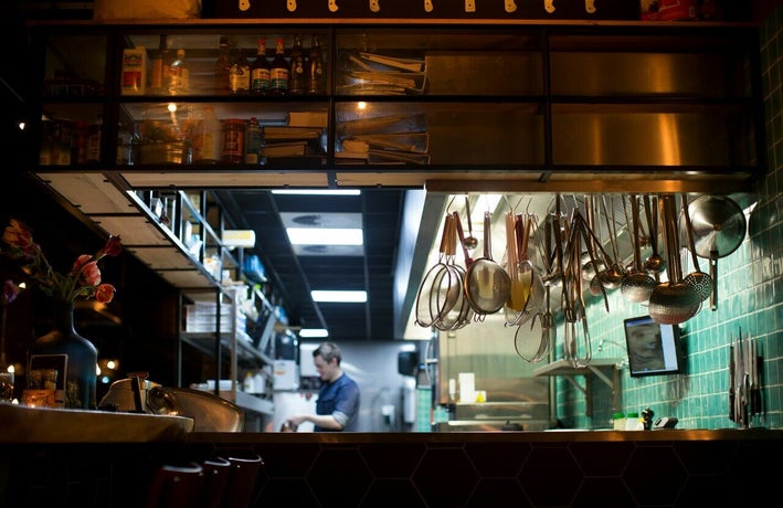 A restaurant kitchen