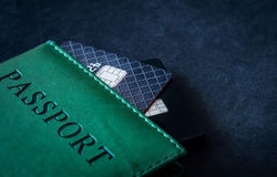 Passport containing debit and credit cards