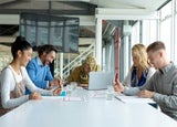 Company team meeting in office