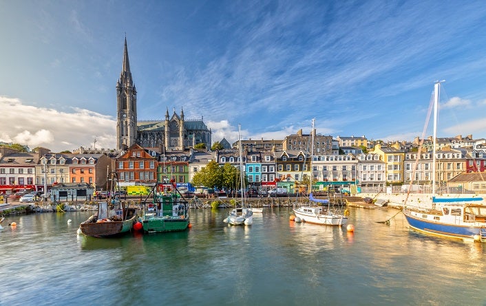Impression of the St. Colman's Cathedral in Cobh near Cork, Irel