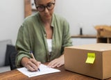 Customer filling out return form