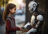AI robot meets girl