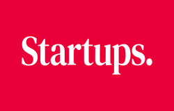 White Startups logo on red background