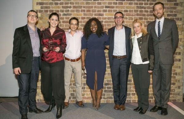 Schmidt Palmers Green winning an award at the Startups Awards 2015