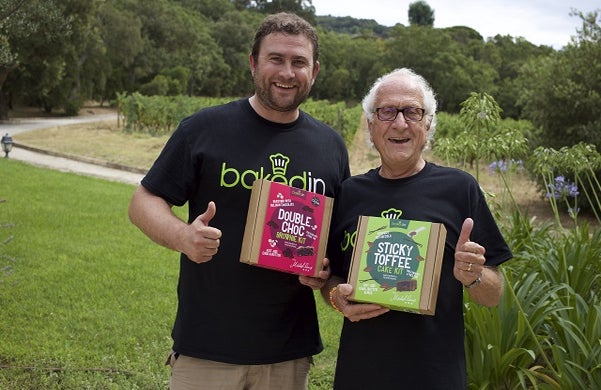 Bakedin founder Joseph Munns with chef Michel Roux OBE