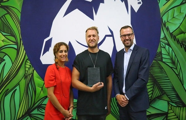 Jungle Creations' Jamie Bolding with haysmacintyre's Natasha Frangos and David Cox